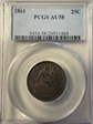 1861 25C AU58
