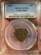 1821 10C Large Date VG10