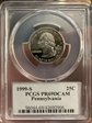 1999-S 25C Pennsylvania PR69DCAM