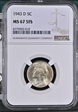 1943-D 5C MS67FS