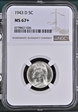 1943-D 5C MS67+