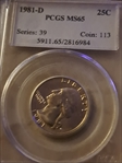 1981-D 25C MS65