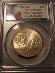 2013-D 50C 5 Star Generals Arnold, Bradley MS69