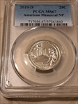 2019-D 25C American Memorial NP MS67