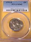 1992-D 25C MS65
