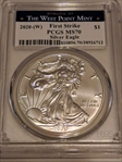 2020-(W) $1 Silver Eagle Struck at West Point First Strike MS70