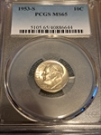 1953-S 10C MS65