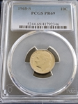1968-S 10C PR69
