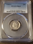 1968-S 10C PR69