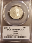 2007-S 25C Idaho Silver PR69DCAM