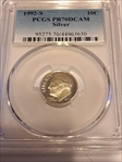 1992-S 10C Silver PR70DCAM