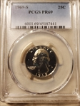 1969-S 25C PR69