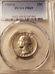 1969-S 25C PR69