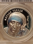 2022 1000 T Mother Teresa Ag High Relief First Day of issue PR70DCAM