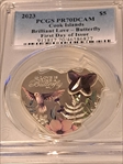 2023 $5 Brilliant Love – Butterfly First Day of Issue PR70DCAM