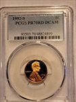 1992-S 1C PR70DCAM