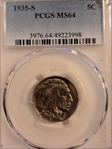 1935-S 5C MS64