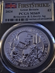 2024 £2 Britannia & Liberty Ag First Strike MS69