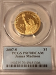 2007-S $1 James Madison PR70DCAM