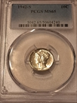 1942-S 10C MS65