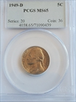 1949-D 5C MS65