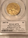 2017-S $1 Sequoyah Enhanced Unc Set FDI Denver ANA SP70