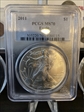 2011 $1 Silver Eagle 25th Anniversary MS70