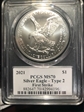 2021 $1 Silver Eagle - Type 2 First Strike Emily S. Damstra MS70