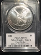 2021 $1 Silver Eagle - Type 2 First Strike Emily S. Damstra MS70