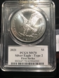2021 $1 Silver Eagle - Type 2 First Strike Emily S. Damstra MS70