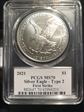 2021 $1 Silver Eagle - Type 2 First Strike Emily S. Damstra MS70