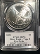 2021 $1 Silver Eagle - Type 2 First Strike Emily S. Damstra MS70
