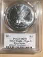 2021 $1 Silver Eagle - Type 2 First Strike Emily S. Damstra MS70