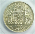 1953(m) Florin Small Rev. Denticles KM-54  Ag MS63