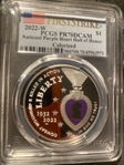 2022-W $1 National Purple Heart Hall of Honor Colorized First Strike PR70DCAM