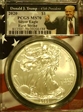 2020 $1 Silver Eagle First Strike Picture Frame Trump Flag MS70