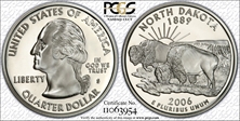 2006-S 25C North Dakota Silver PR70DCAM