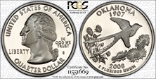 2008-S 25C Oklahoma Silver PR70DCAM