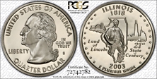 2003-S 25C Illinois PR70DCAM