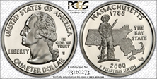 2000-S 25C Massachusetts Silver PR70DCAM