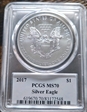 2017 $1 Silver Eagle Premier First Edition 1 of 10,000 MS70