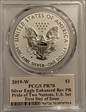 2019-W $1 Silver Eagle Enhanced Rev PR Pride of Two Nations, U.S. Set FDI T.C. Art Deco PR70