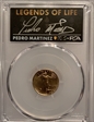 2022 $5 Gold Eagle First Day of Issue Legends of Life Pedro Martinez MS70
