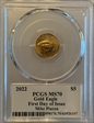 2022 $5 Gold Eagle First Day of Issue Legends of Life Mike Piazza MS70