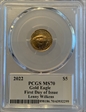 2022 $5 Gold Eagle First Day of Issue Legends of Life Lenny Wilkens MS70