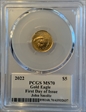 2022 $5 Gold Eagle First Day of Issue Legends of Life John Smoltz MS70