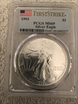 1993 $1 Silver Eagle First Strike MS69