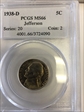 1938-D 5C Jefferson MS66