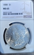1888 $1 Morgan  MS 65