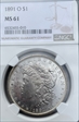 1891-O $1 Morgan  MS 61